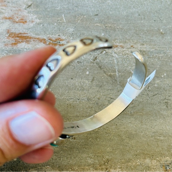 ♥️ Navajo ♥️ Darrell Cadman Sterling Silver & Turquoise Hearts Cuff - Picture 11 of 15